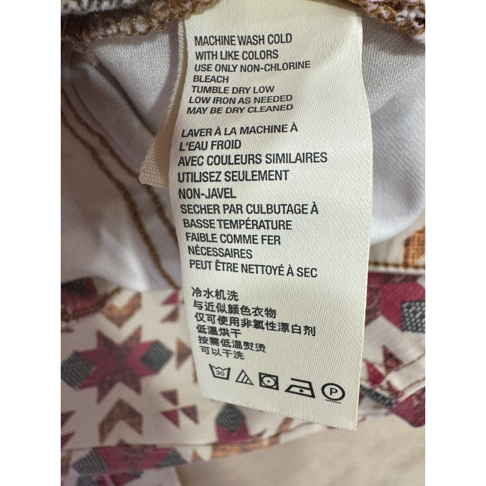 Free People We The Wild Child Printed Skinny Jeans Ivory Size 28 #OB1100417 NWT - Picture 11 of 16